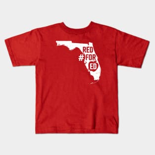 Red for Ed Florida State Outline Kids T-Shirt